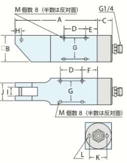 AM型 エアーハサミ 機械取付タイプ