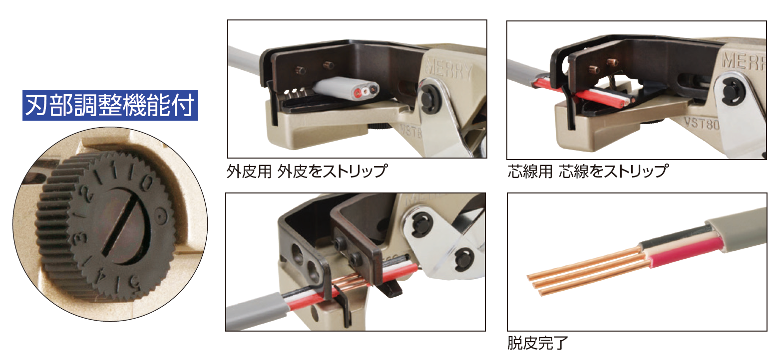 メリー作業工具｜VST80 VA線ストリッパ｜室本鉄工株式会社